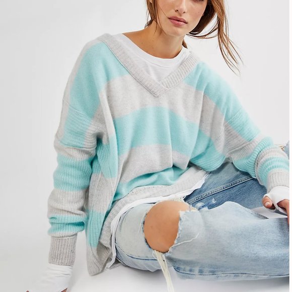 Free People Sweaters - Free People Think Of You Stripe Cashmere Tunic